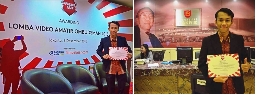 Angga Wiranda menang di The Best Choise Live Reporting Ombudsman