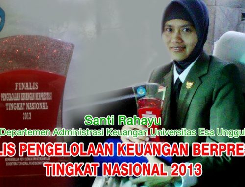 Departemen Administrasi Keuangan Universitas Esa Unggul menjadi " Finalis Pengelolaan Keuangan Berprestasi Tingkat Nasional 2013" – Direktoral Jenderal Pendidikan Tinggi, Kementerian Pendidikan dan Kebudayaan RI