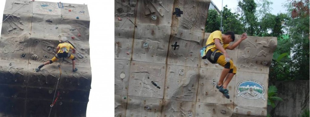 Salah Satu Peserta Wall Climbing