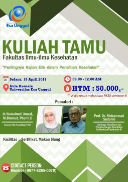 kuliah umum "pentingnya kajian etik dalam penelitian