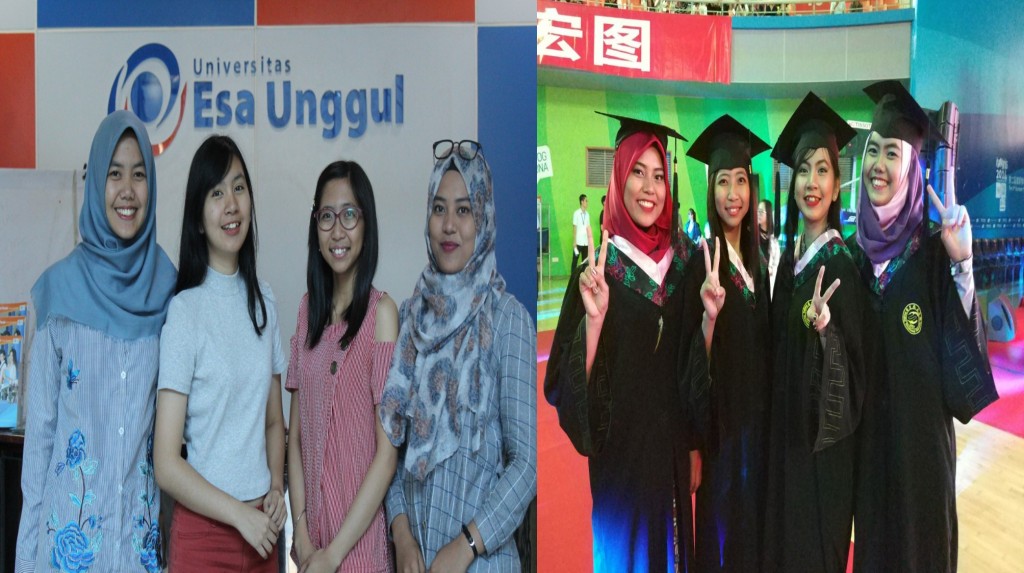 Empat mahasiswi yang menyelesaikan Program Double Degree di Nanjing XiaoZhuang University