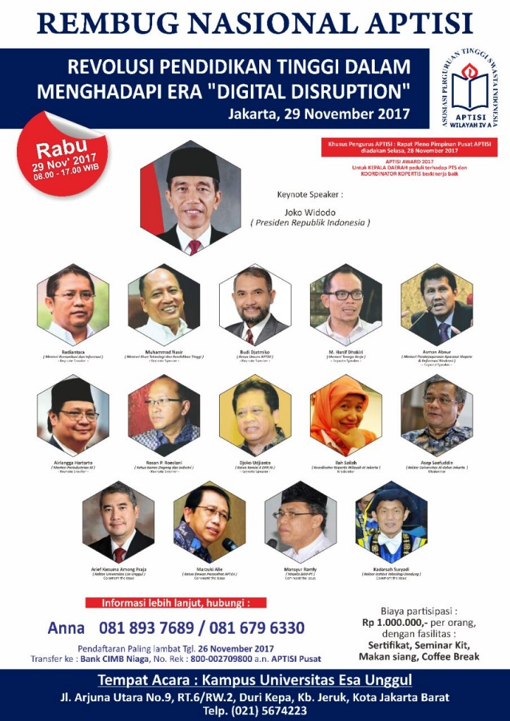 Esa Unggul Tuan Rumah Perhelatan Rembug nasional APTISI 2017