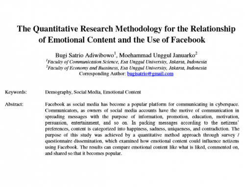 The Quantitative Research Methodology for the Relationship of Emotional Content and the Use of Facebook