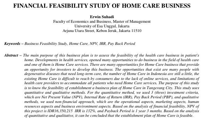 Business Feasibility Study of a Day Care