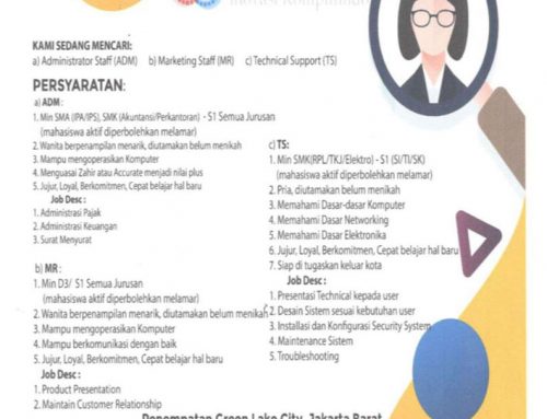 Lowongan Pekerjaan PT. LAMJAYA INOVASI KOMPUTINDO