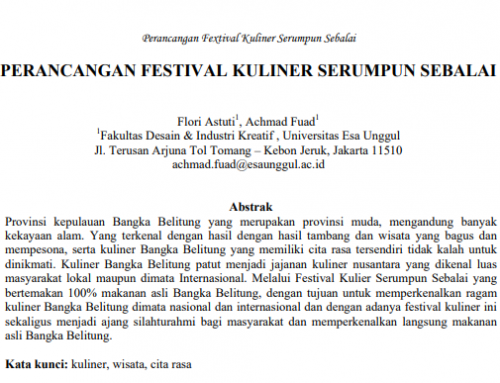 Perancangan Festival Kuliner Serumpun Sebalai