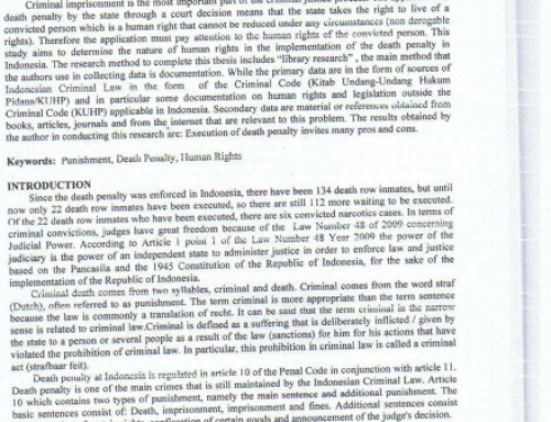 Death Penalty Evaluated From Human Rights Perspective