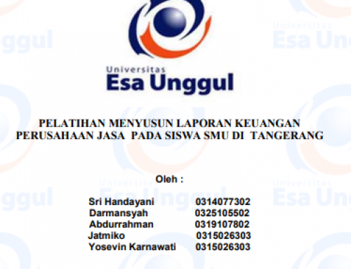 Pelatihan Menyusun Laporan Keuangan Perusahaan Jasa Pada Siswa SMU Di Tangerang
