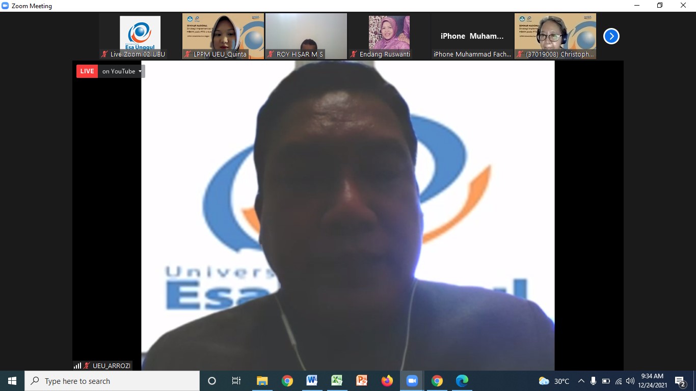 Wakil Rektor II Bidang Riset, Pengembangan dan Inovasi Universitas Esa Unggul Dr. MF. Arrozi Adhikara, SE, M.Si., Ak., CA.