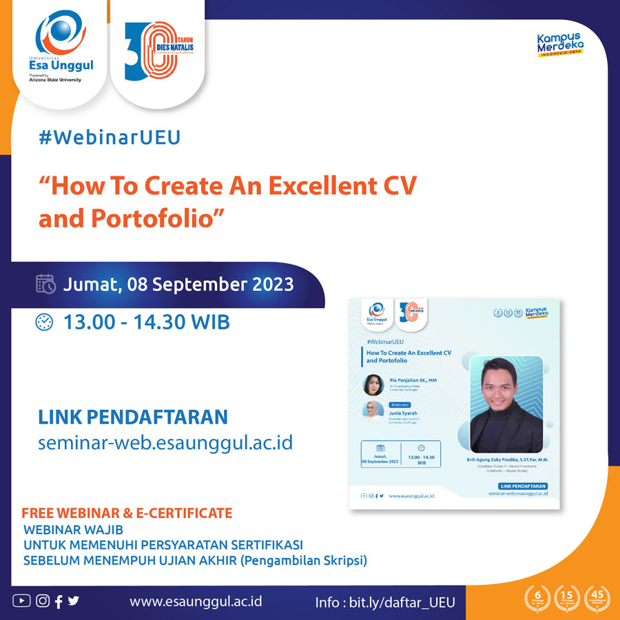 Webinar How to Create an Excellent CV and Portofolio