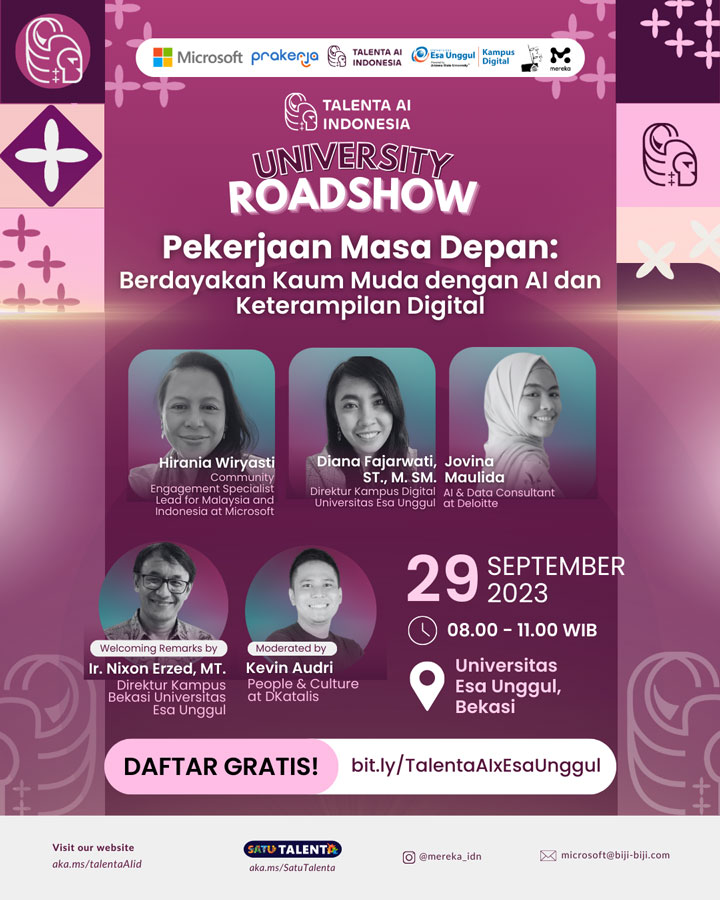 Talenta AI Indonesia University Roadshow at Universitas Esa Unggul!